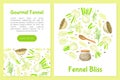 Fennel Banner Design with Edible Condiment Vector Template