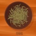 Fennel flat design vector icon.