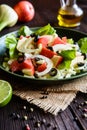 Fennel salad with grapefruit, apple, stalk celery and olives Royalty Free Stock Photo