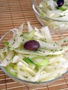 Fennel salad served with olive oil
