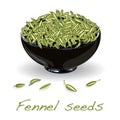 Fennel seeds on white background