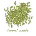 Fennel seeds on white background