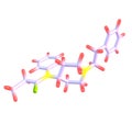 Fentanyl molecular structure on white background