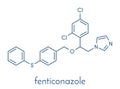 Fenticonazole antifungal drug molecule. Skeletal formula. Royalty Free Stock Photo