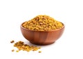 Fenugreek Seeds Isolated, Dry Trigonella, Spicy Methi Dana Grains, Indian Kitchen Seasoning Ingredient