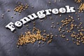 Fenugreek seeds. Trigonella foenum-graecum