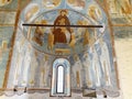 Ferapontovo, Vologda region, Russia, February, 23, 2020.  Ferapontov monastery. Frescoes of Dionysius in the Cathedral of the Nati Royalty Free Stock Photo