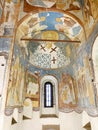Ferapontovo, Vologda region, Russia, February, 23, 2020. Ferapontov monastery. Frescoes of Dionysius in the Cathedral of the Nati