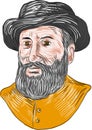 Ferdinand Magellan Bust Drawing