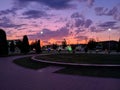 Magnificent sunset view of an evening in the city in summer Royalty Free Stock Photo