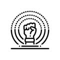 Black line icon for Ferguson, revolution and putsch