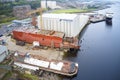 Ferguson Marine shipbuilding to be nationalised by Scottish UK government building Calmac ferry Royalty Free Stock Photo