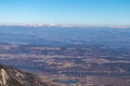 Ferlacher Horn - Scenic view on snow capped alpine mountain chains of Nocky mountains in Carinthia Royalty Free Stock Photo