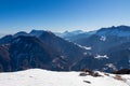 Ferlacher Horn - Scenic view on snow capped mountain peaks of Karawanks, Julian and Kamnik Savinja Alps