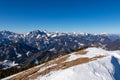 Ferlacher Horn - Scenic view on snow capped mountain peaks of Karawanks, Julian and Kamnik Savinja Alps