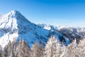 Ferlacher Spitze - Scenic view from Ferlacher Spitze on snow covered mountains Mangart, Mittagskogel and Spik Royalty Free Stock Photo