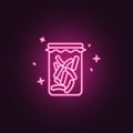 Fermentation healthy intestinal neon icon. Elements of probiotics set. Simple icon for websites, web design, mobile app, info