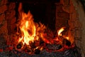 Wood fire on a small `cachaÃÂ§a` distillery in Brazil