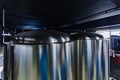 Fermentation tanks in small craft private microbrewery Royalty Free Stock Photo