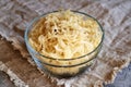 Fermented cabbage or sauerkraut in a bowl Royalty Free Stock Photo