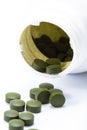 Fermented chlorella tablets Royalty Free Stock Photo
