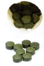 Fermented chlorella tablets Royalty Free Stock Photo
