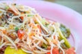 Fermented fish papaya salad Royalty Free Stock Photo