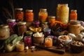 fermented foods feast, with assortment of flavors and textures