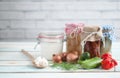 Fermented food jars Royalty Free Stock Photo