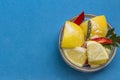 Fermented lemons with salt and chili pepper Royalty Free Stock Photo