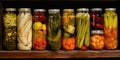 Fermented Vegetables Preserved In Jars Highlighting The Practice Of Fermenting And Preserving Food