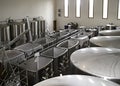 Fermenting tanks in a Napa winery