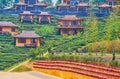 Fermenting wine in jars and tea plantation of Ban Rak Thai Yunnan tea village, Thailand Royalty Free Stock Photo