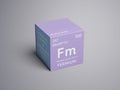 Fermium. Actinoids. Chemical Element of Mendeleev\'s Periodic Table. 3D illustration