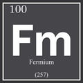 Fermium chemical element, dark square symbol