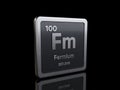 Fermium Fm, element symbol from periodic table series