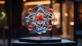 Fermium's atomic structure with 100 protons, crucial in nuclear research. Royalty Free Stock Photo