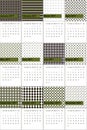 Fern frond and night rider colored geometric patterns calendar 2016