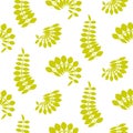 Fern green leaves seamless vector pattern. Royalty Free Stock Photo