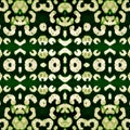 Fern Green Repeated African Pattern. Organic Royalty Free Stock Photo