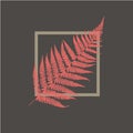 Fern leaf background. Tropical botanical card.