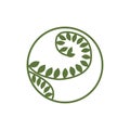 Green fern leaves vector icon in a circle Royalty Free Stock Photo