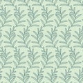 Fern vector repeat pattern, seamless leaf background Royalty Free Stock Photo