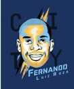 Digital art of Fernandinho - Brazilian footballer. Royalty Free Stock Photo