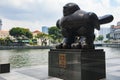 Fernando Botero, Bird, Bronze Statue, side view, Singapore