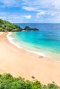 Fernando de Noronha, Brazil. Aerial view of the Sancho Beach on Royalty Free Stock Photo