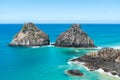 Fernando de Noronha, Brazil. View of Morro dos Dois Irmaos with crystal clear ocean