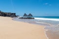 Fernando de Noronha, Brazil. View of Morro dos Dois Irmaos with crystal clear ocean