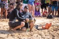 Scientific Capture of Sea Turtles by Tamar Project Projeto Tamar at Praia do Boldro Beach - Fernando de Noronha, Brazil