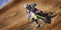 Fernley SandBox Dirt Bike Racer cornering Royalty Free Stock Photo